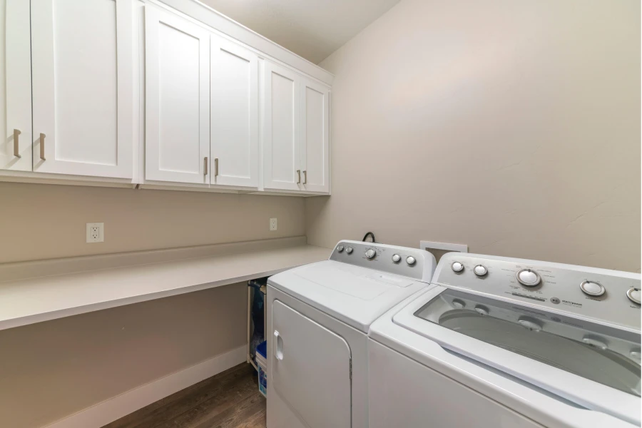 white countertops for laundry room